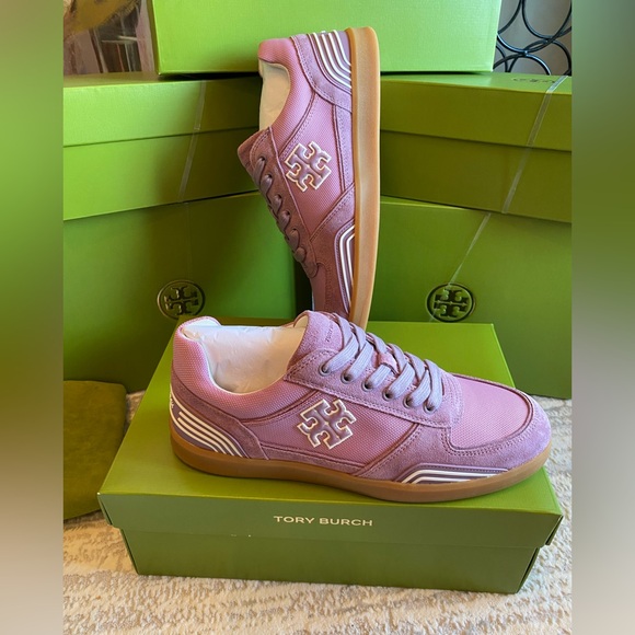 Tory Burch Clover Court Nylon/ Suede Sneakers - Picture 4 of 9